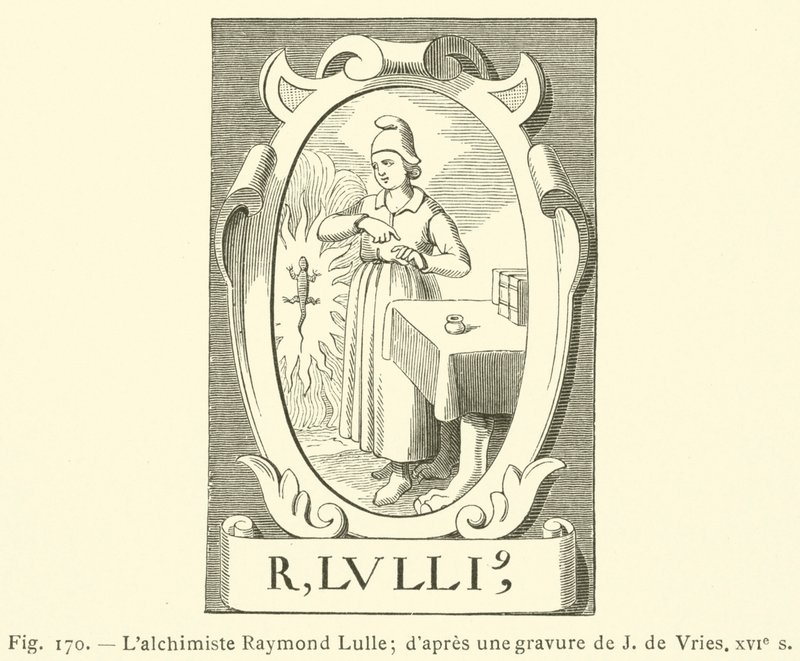 Alkymisten Raymond Lulle (gravering) av French School