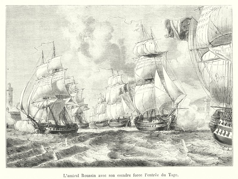 Admiral Roussin med sin skvadron tvinger innreise til Tagus av French School