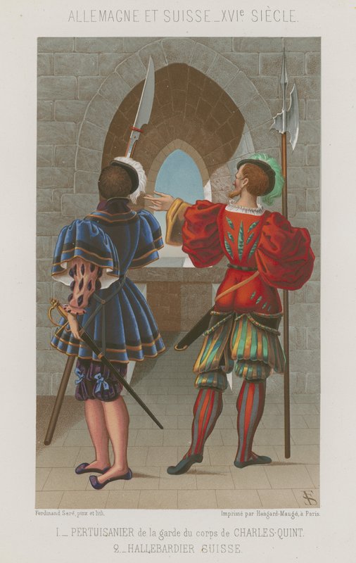 Lancier av Charles V-vakter og en sveitsisk Yeoman av French School