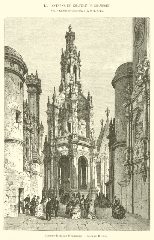 Lanterne av Chateau de Chambord (gravering) av French School