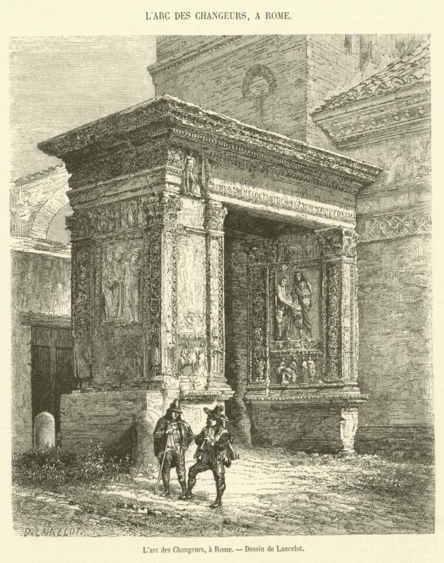 The Arch of the Changers, i Roma (gravering) av French School