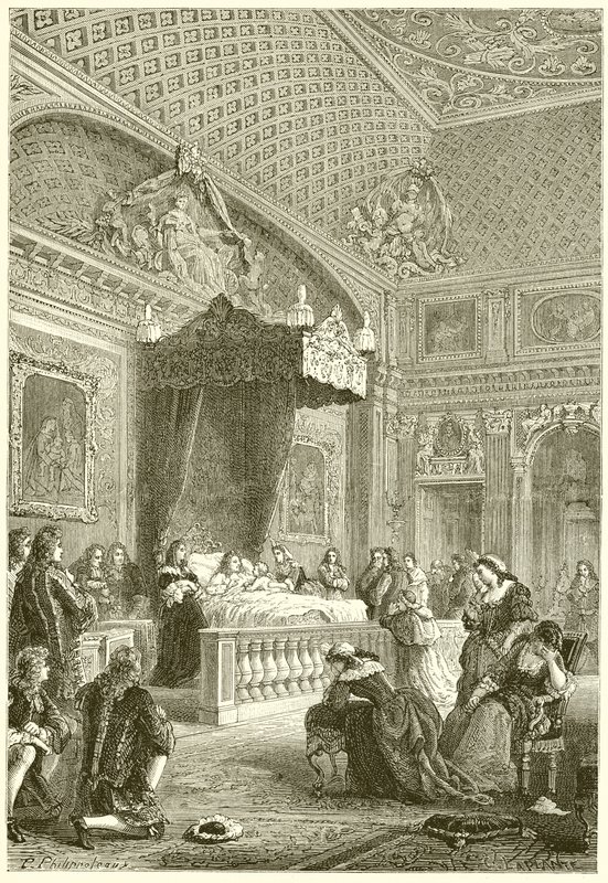 De siste øyeblikkene til kong Ludvig XIV av French School
