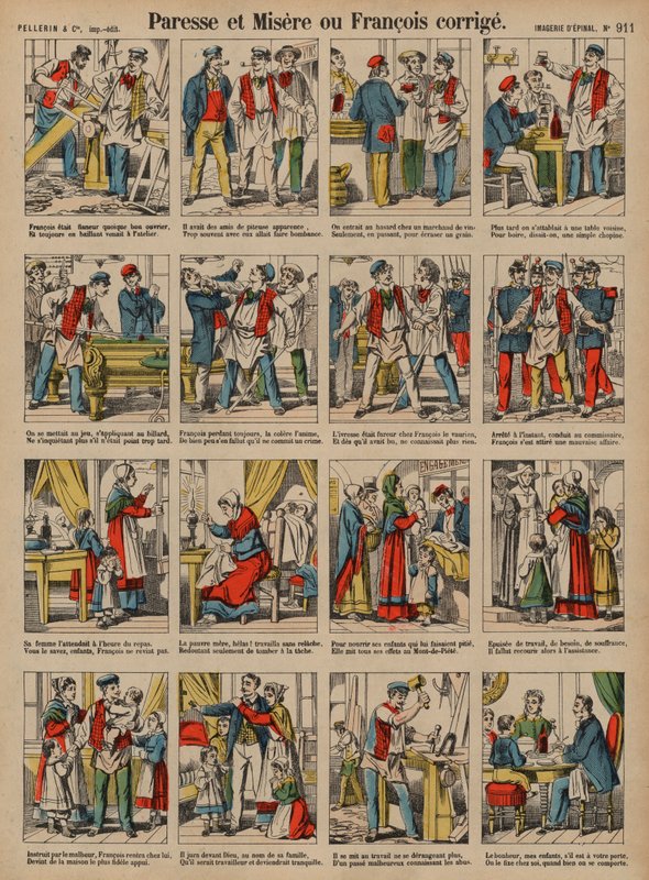 Latskap og elendighet, eller Francois korrigert (farget gravering) av French School