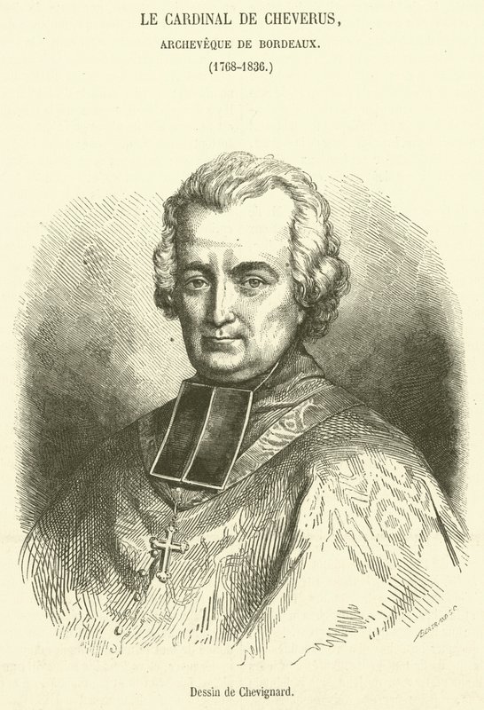 Kardinal de Cheverus, erkebiskop av Bordeaux (gravering) av French School