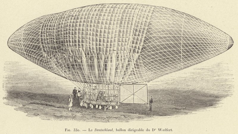 Deutschland, Dr. Woelferts styrbare ballong (gravering) av French School