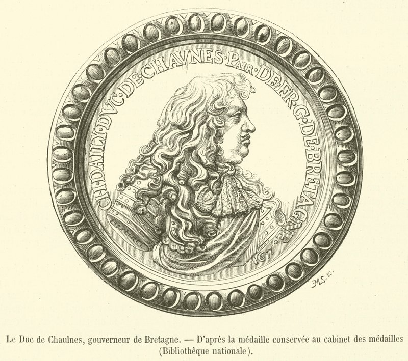 Hertugen av Chaulnes, guvernør i Bretagne (gravering) av French School