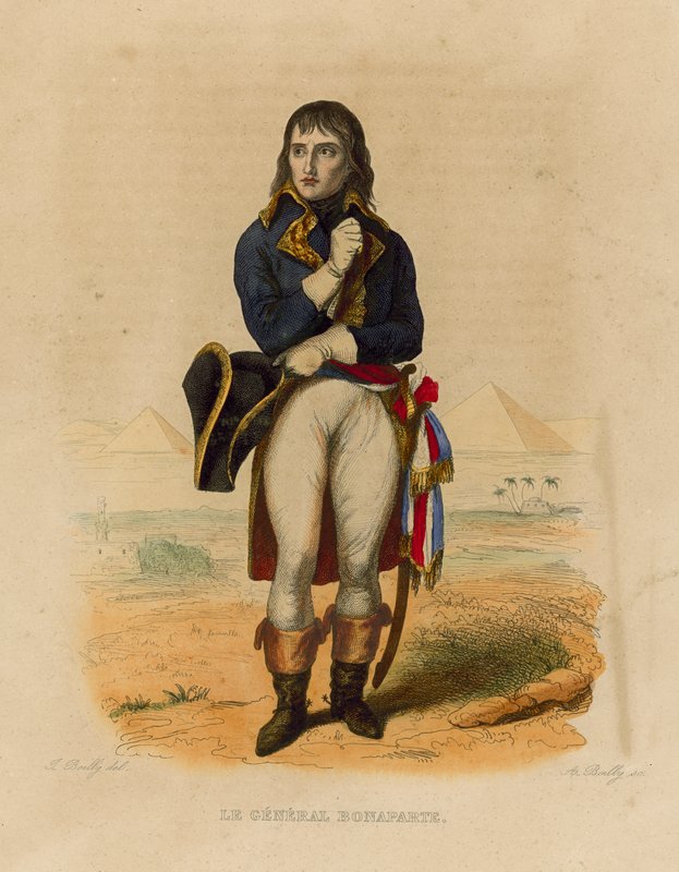Le General Bonaparte (farget gravering) av French School