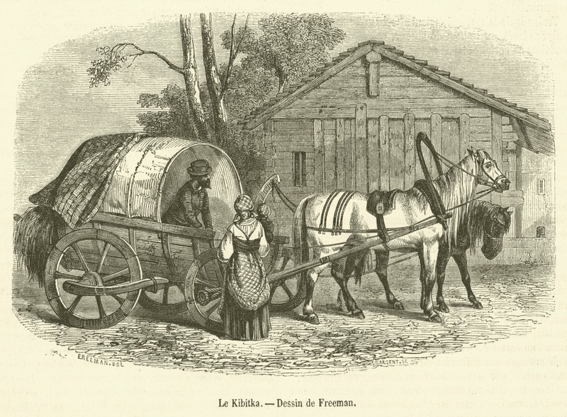 Le Kibitka (gravering) av French School