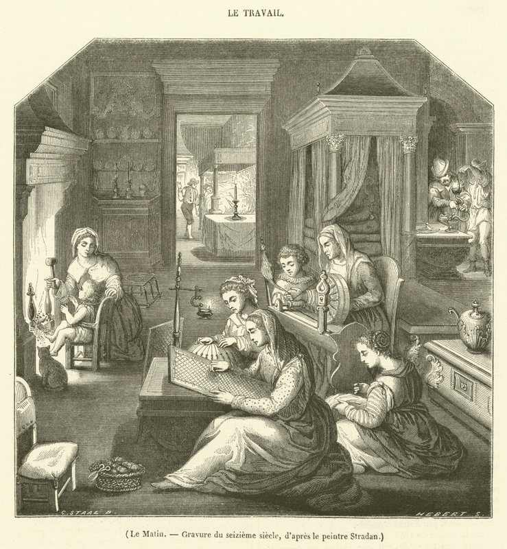 The Morning, Sixteenth Century Engraving (gravering) av French School