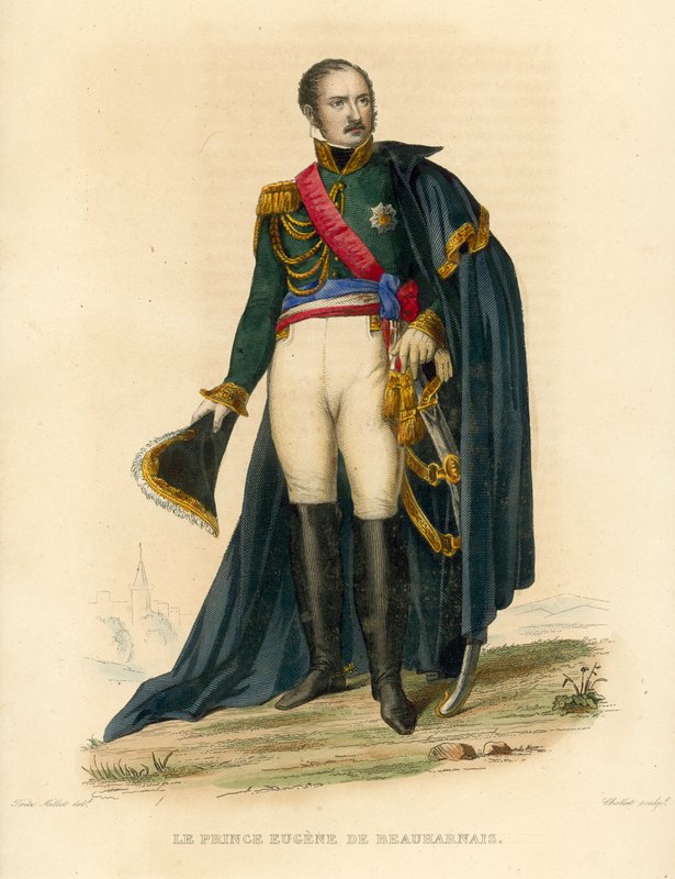 Prins Eugene de Beauharnais (farget gravering) av French School
