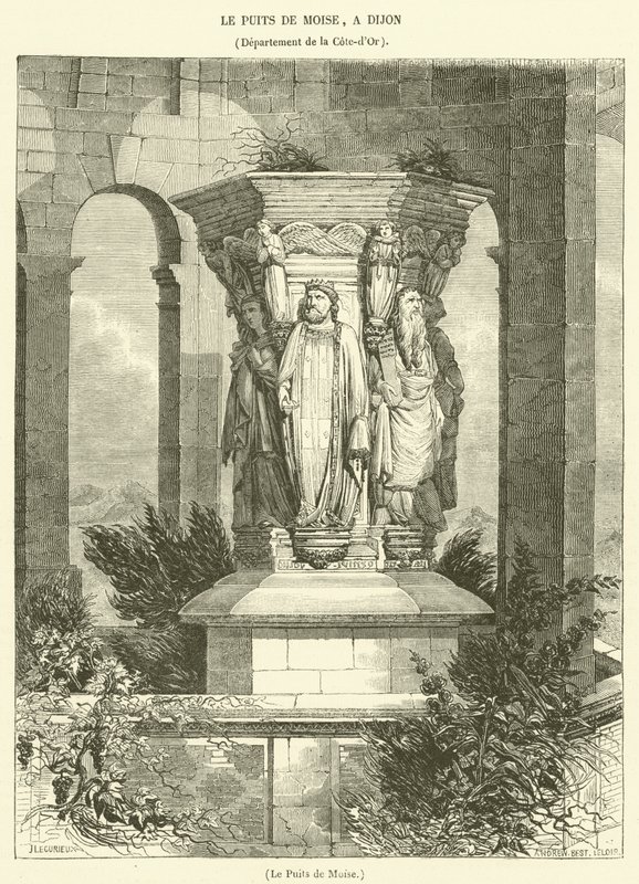 Moses#39; brønn (gravering) av French School