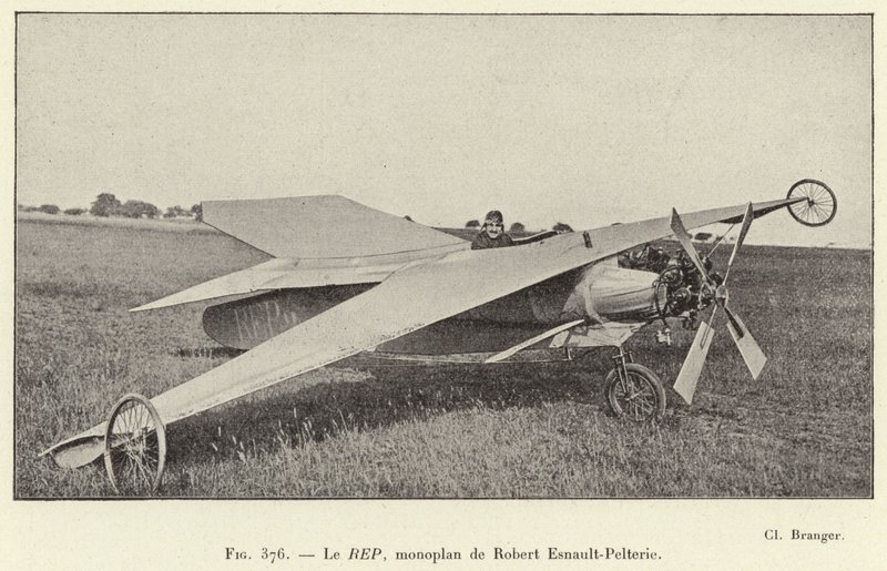 REP, monoplan av Robert Esnault-Pelterie (gravering) av French School