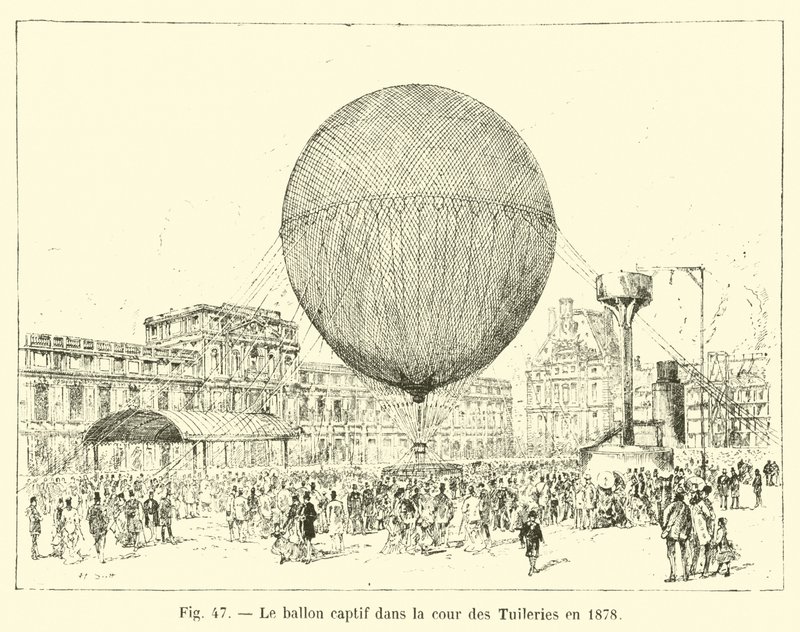 Fangeballongen på gårdsplassen til Tuileriene i 1878 av French School