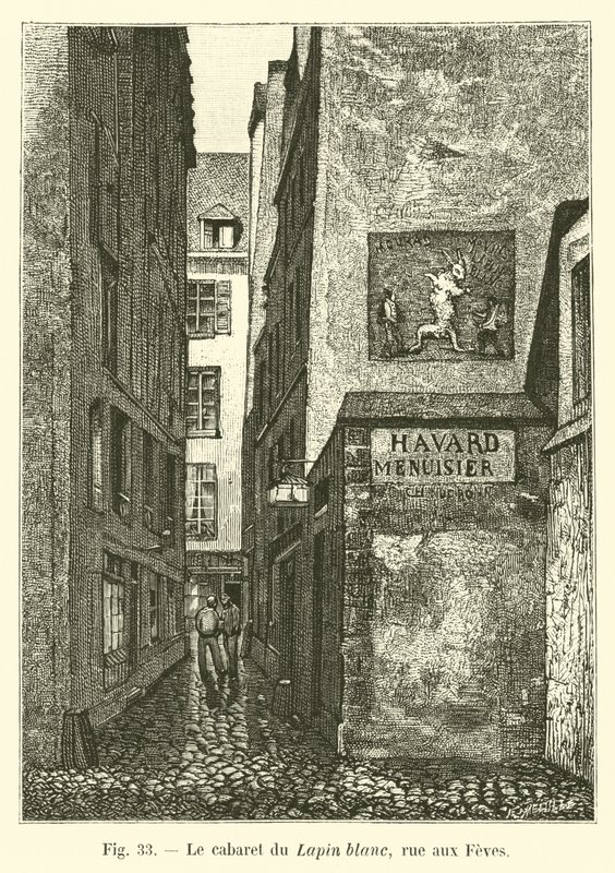 Den hvite kanin-kabareten, rue aux Feves av French School