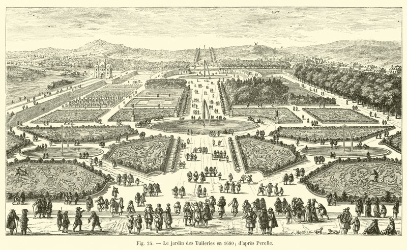 Tuileriehagen i 1680; etter Perelle av French School