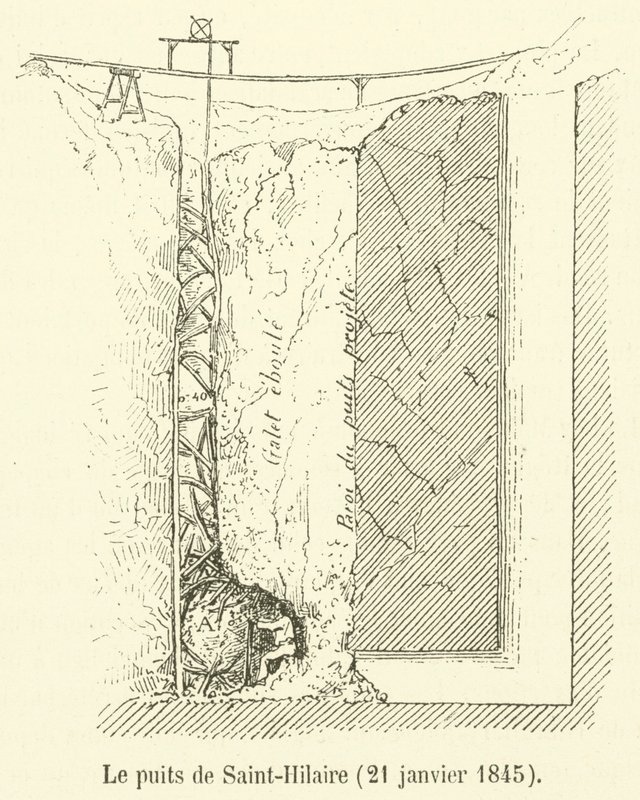 Brønnen i Saint-Hilaire, 21. januar 1845 (gravering) av French School