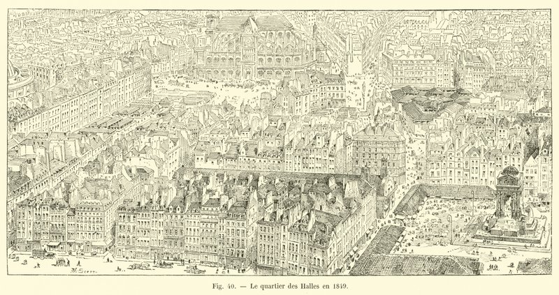 Halles-distriktet i 1849 av French School
