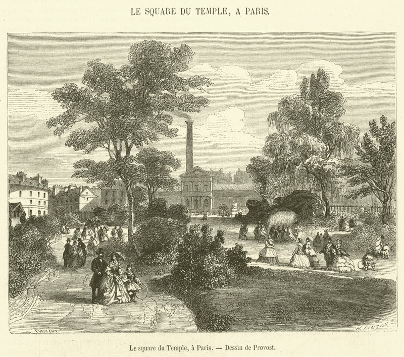 Le square du Temple, et Paris (gravering) av French School