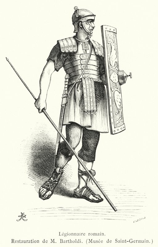 Legionnaire romain (gravering) av French School
