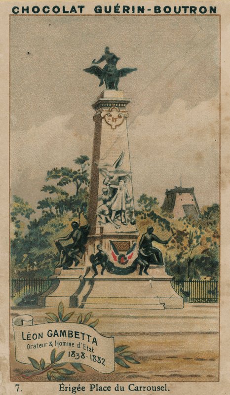 Leon Gambetta, taler og statsmann, 1838-1882, Erigee Place du Carrousel av French School