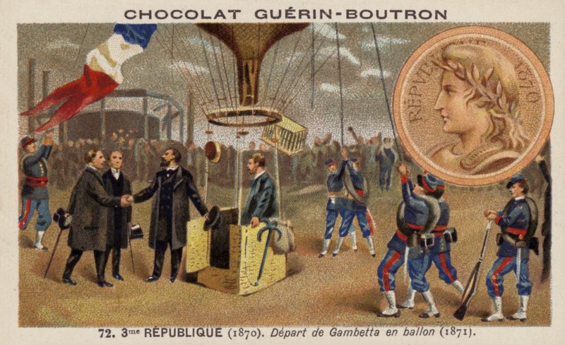 Leon Gambetta rømmer beleiringen av Paris i en ballong av French School