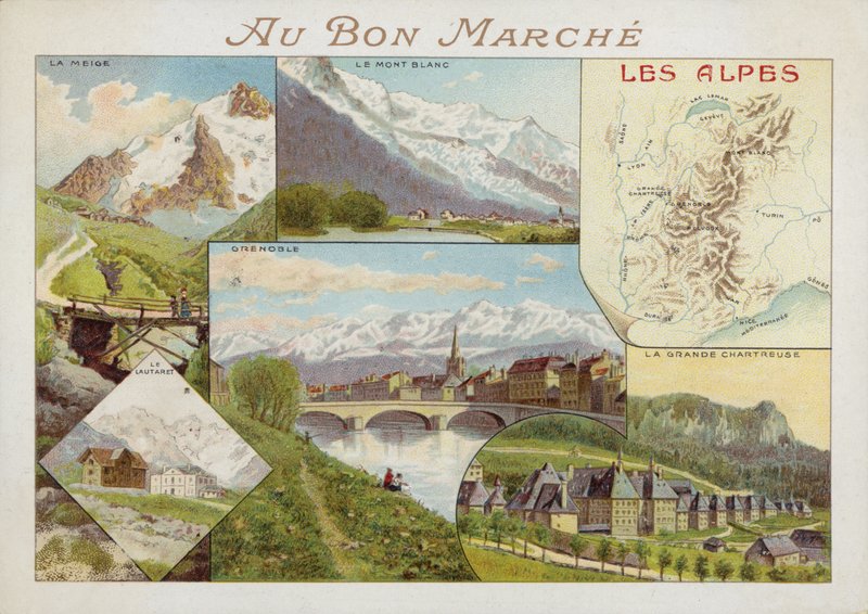 Les Alpes, kort av French School