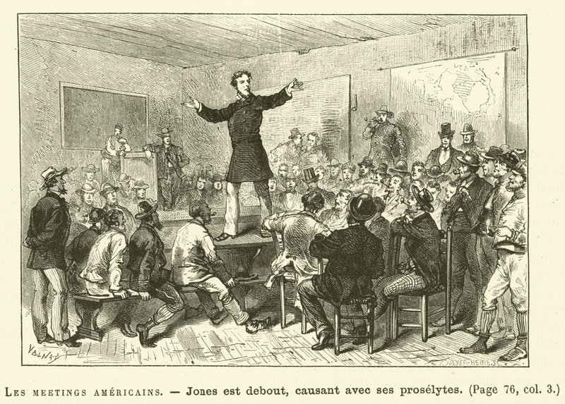 Les Meetings Americains (gravering) av French School