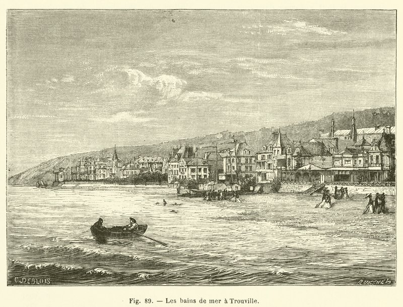 Havbading ved Trouville (gravering) av French School