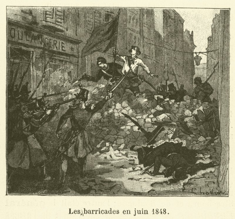 Barrikadene i juni 1848 (gravering) av French School