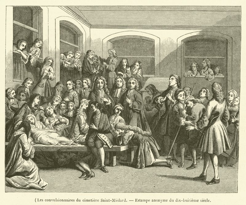 Kramper på Saint-Medard kirkegård (gravering) av French School