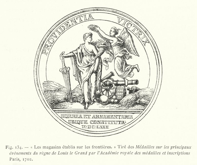Butikkene etablert på grensene, Tegn medaljer på hovedbegivenhetene under Ludvig den stores regjeringstid av Royal Academy of Medals and Inscriptions Paris av French School