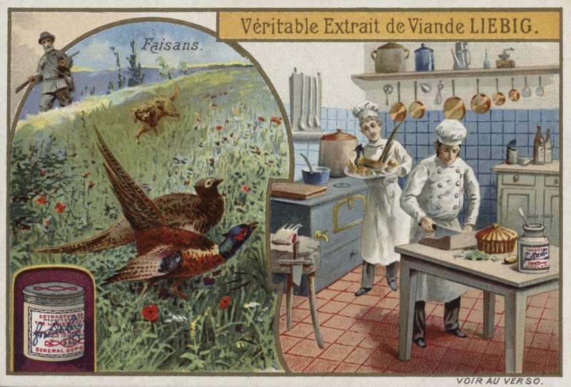 Liebig-kort med fasaner av French School