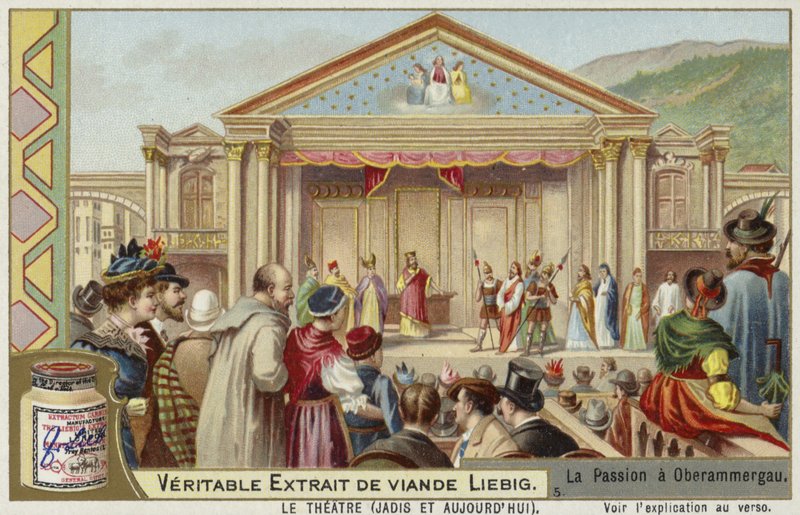 Liebig-kort med Oberammergau Passion Play av French School