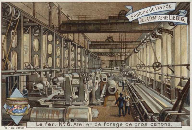 Liebig-kort med jernindustrien av French School
