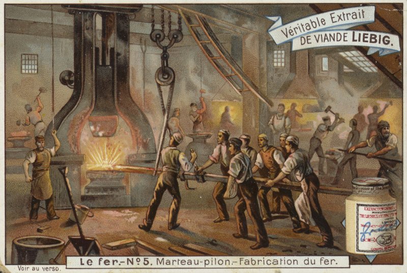 Liebig-kort med jernindustrien av French School