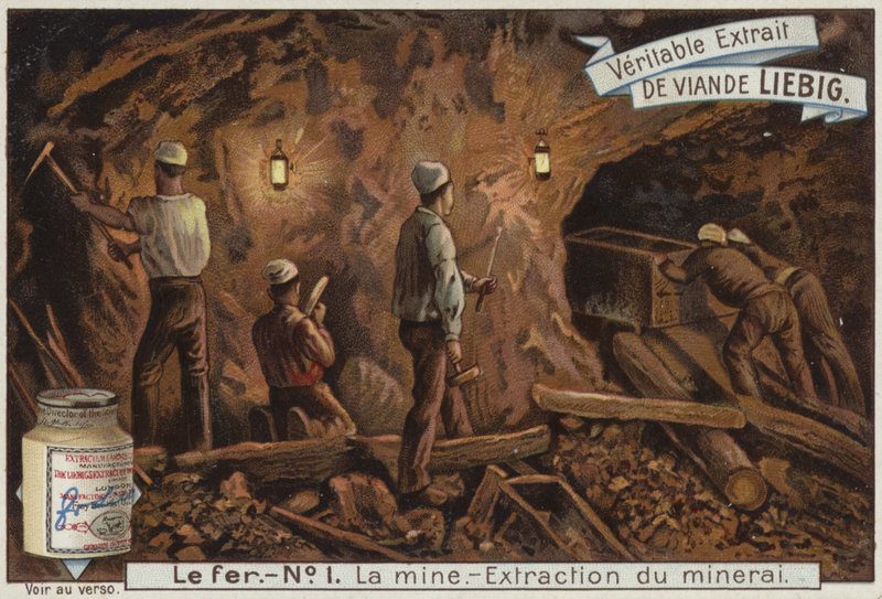 Liebig-kort med jernindustrien av French School