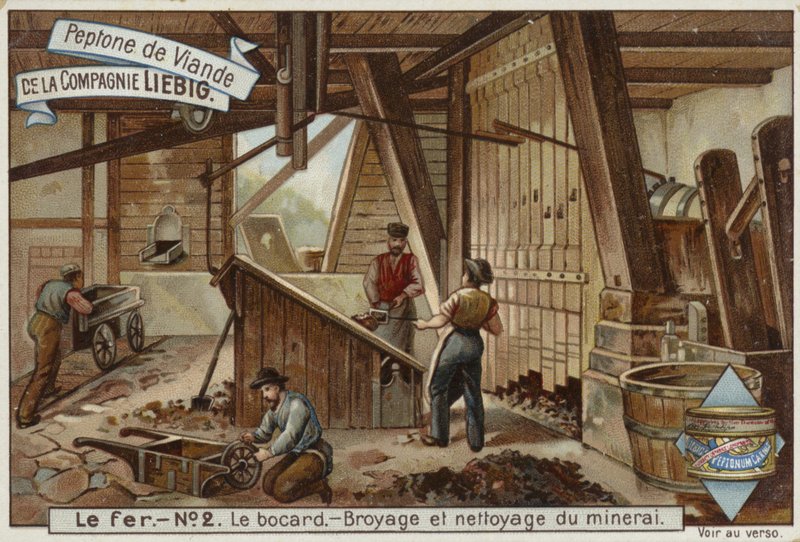 Liebig-kort med jernindustrien av French School