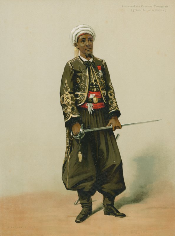 Løytnant av de senegalesiske Zouaves, full service kjole av French School