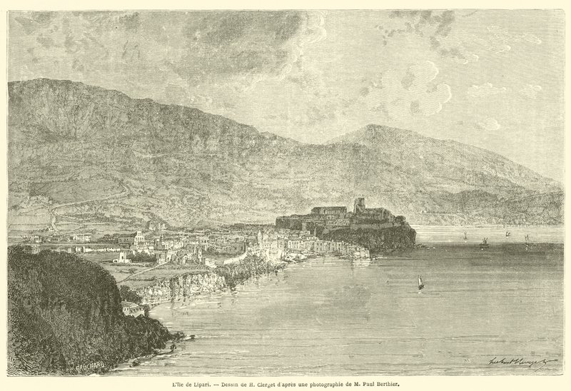 Øya Lipari (gravering) av French School