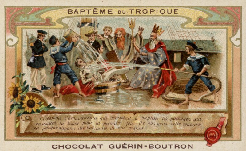 Linjekryssingsseremoni (chromolitho) av French School