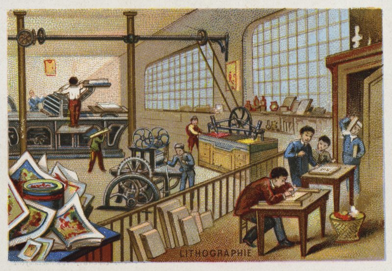 Litografi av French School