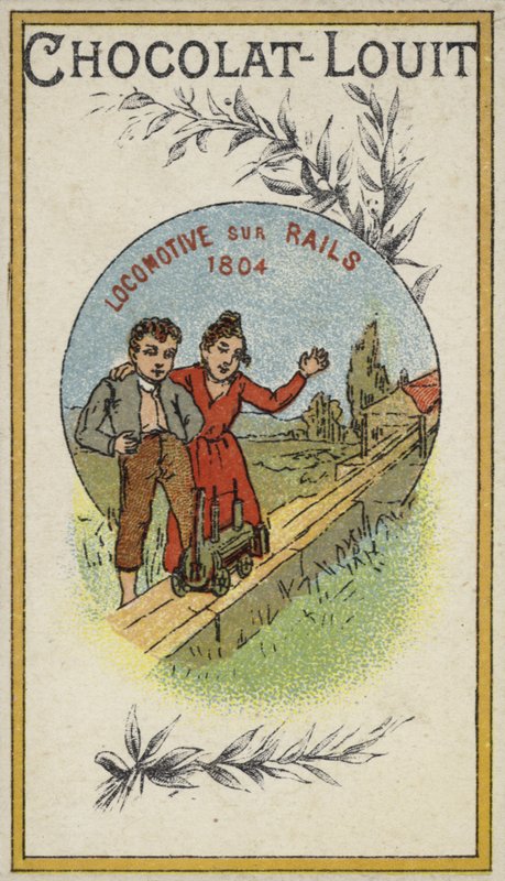 Lokomotiv på skinner, 1804 av French School