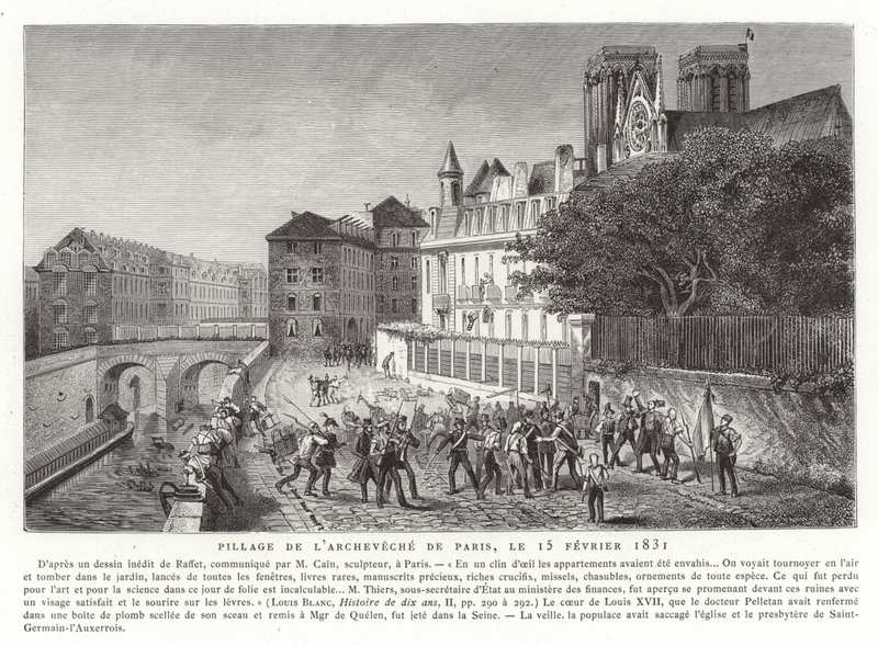 Plyndring av palasset til erkebiskopen av Paris, 15. februar 1831 av French School
