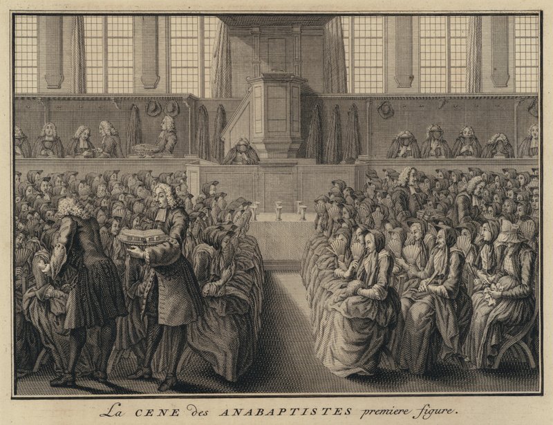 Herrens nattverd i en anabaptistkirke (gravering) av French School