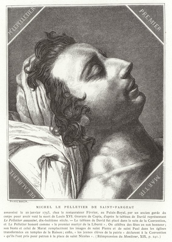Louis-Michel le Peletier, Marquis de Saint-Fargeau, fransk revolusjonær politiker, 1793 av French School