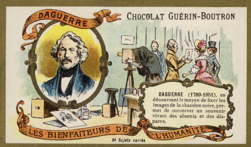 Louis Daguerre , fransk fotopioner (chromolitho) av French School