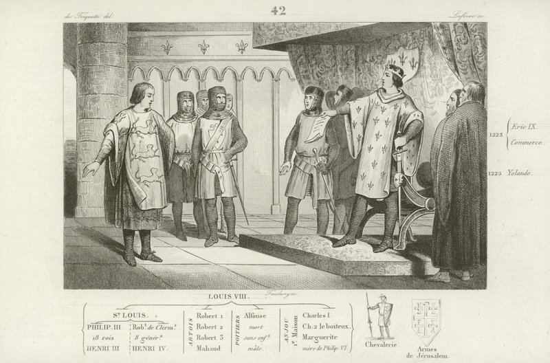 Louis VIII av Frankrike som mottar en utsending fra sin fiende, Henry III av England av French School