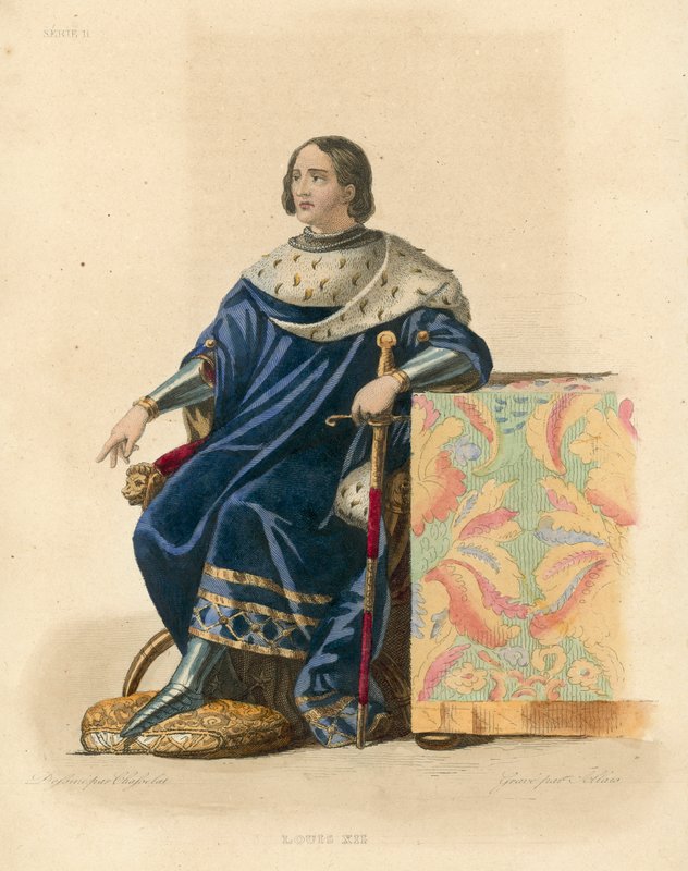 Louis XII (farget gravering) av French School