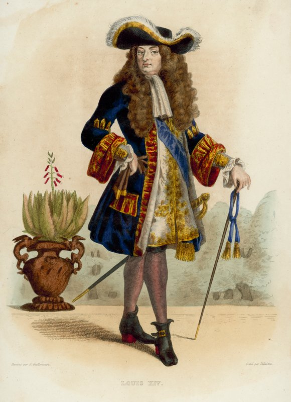 Louis XIV (farget gravering) av French School