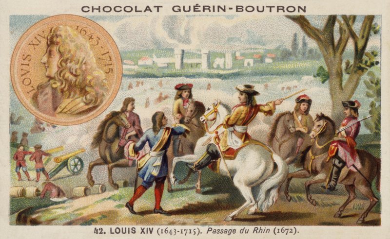 Louis XIV av Frankrike ved krysset av Rhinen av French School